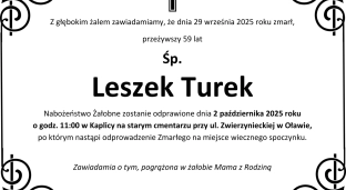 Nie żyje Leszek Turek