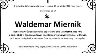 Nie żyje Waldemar Miernik