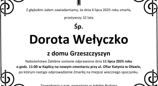 Ostatnie pożegnanie Doroty Wełyczko z domu Grzeszczyszyn