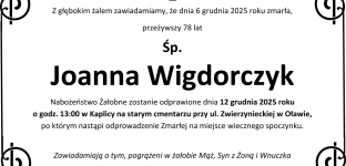 Odeszła Joanna Wigdorczyk