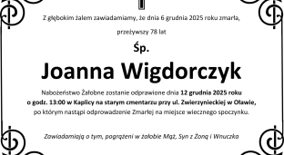Odeszła Joanna Wigdorczyk