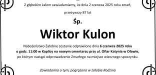 Nie żyje Wiktor Kulon