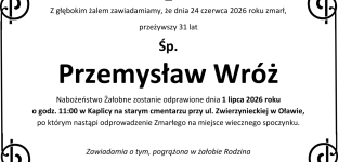 Nie żyje Przemysław Wróż