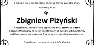 Ostatnie pożegnanie Zbigniewa Piżyńskiego