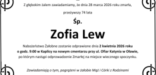Ostatnie pożegnanie Zofii Lew