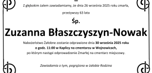 Ostatnie pożegnanie Zuzanny Błaszczyszyn-Nowak