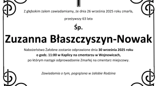 Ostatnie pożegnanie Zuzanny Błaszczyszyn-Nowak